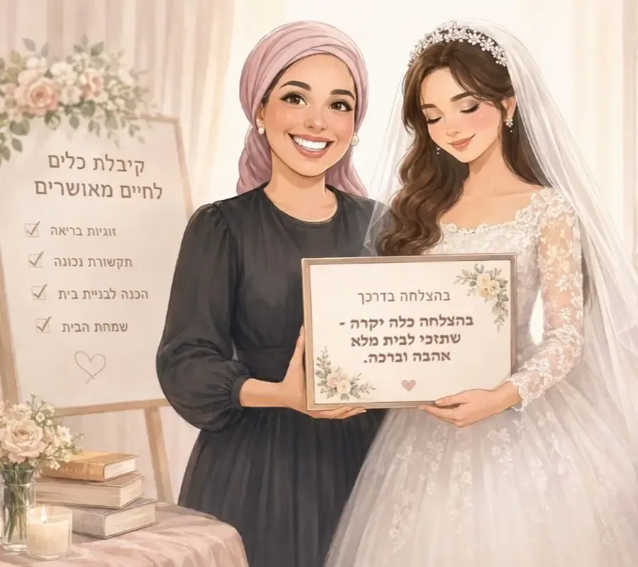 לירון אלבז עם כלה ביום חתונתה